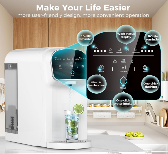 UV Reverse Osmosis Water Filter Countertop