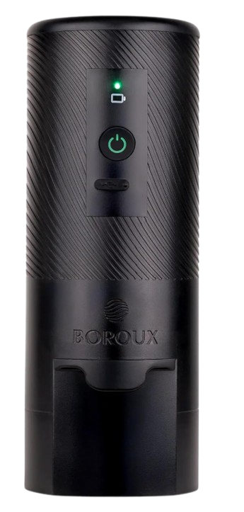 BOROUX Automatic Priming Pump, Battery-Powered Filter Primer, 90-Second Cycle, Black Stainless Steel